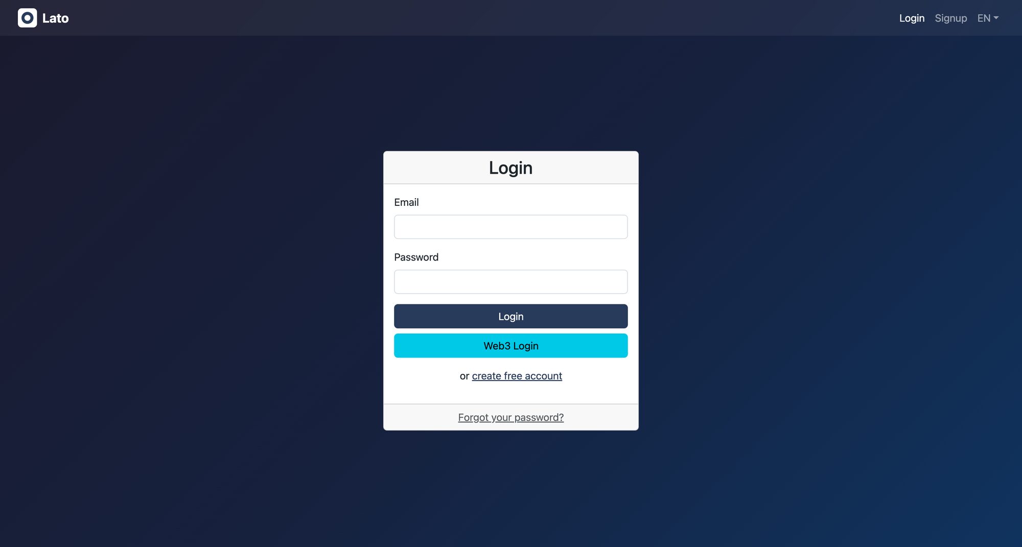 Lato authentication